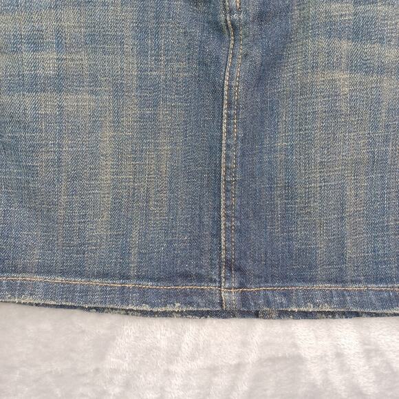 Vintage Y2K Z Cavaricci Distressed Denim Jean Mini Skirt Size 3 Retro Mean Girls - Picture 5 of 14